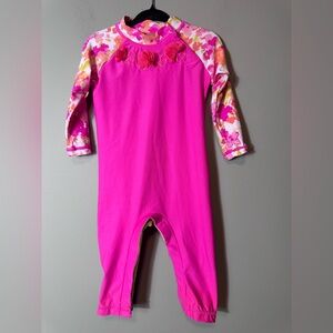 Coolibar Girls One Piece Long Sleeve Swimsuit 6-12 M UPF 50+